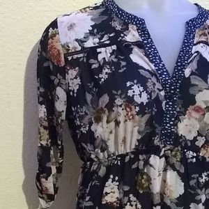 Top ZN Transparent à Motif Floral Noir - Taille XL - Occasion En Très Bon état